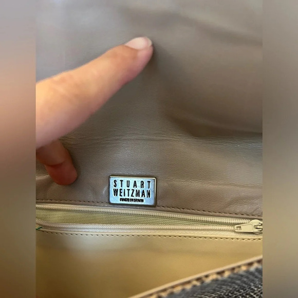 1990S STUART WEITZMAN MADE IN SPAIN SNAKESKIN SHOULDER BAG - Picture 5 of 8